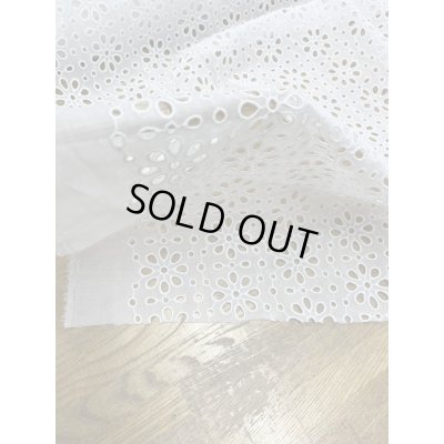 画像7: 生地：綿ポリ花柄刺繍レース（白）