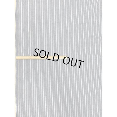 画像1: 生地：綿100％ピンストライプ柄ダンガリー（紺／白）