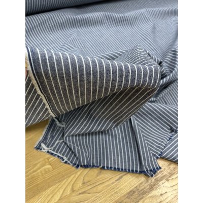 画像7: 生地:綿100%ピンストライプ柄ダンガリー(紺/白)