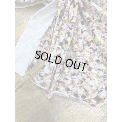 画像5: 生地：綿100％ペイント風プリントニット（白／茶オレンジ）