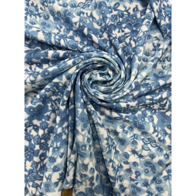 画像6: 生地：花柄ポリエステルニット（白／水色）