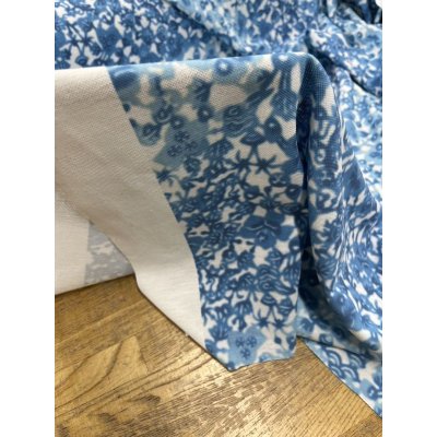 画像7: 生地：花柄ポリエステルニット（白／水色）