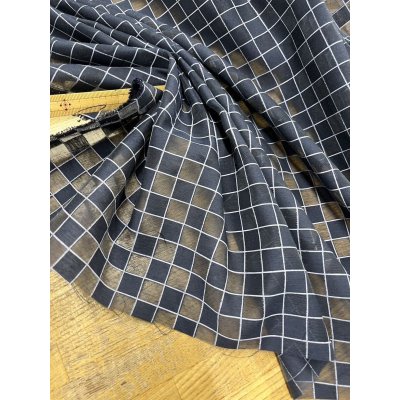 画像5: 生地:ポリエステル100%シアー素材格子柄(紺)
