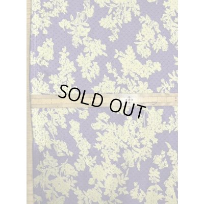 画像2: 生地：ポリストレッチサテンジャガード織り花柄（青紫／黄色）