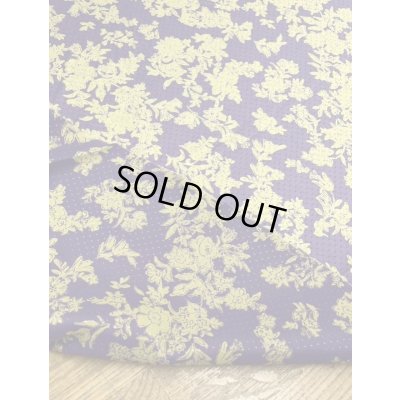画像3: 生地：ポリストレッチサテンジャガード織り花柄（青紫／黄色）