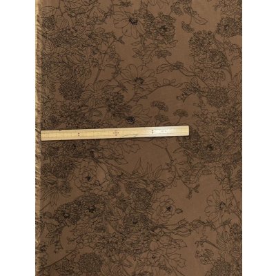 画像2: 生地：ジーナ糸ポリエステルデシン花柄（茶／黒）