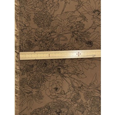 画像3: 生地：ジーナ糸ポリエステルデシン花柄（茶／黒）