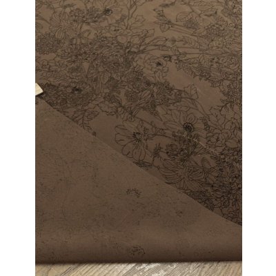 画像4: 生地：ジーナ糸ポリエステルデシン花柄（茶／黒）