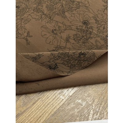 画像5: 生地：ジーナ糸ポリエステルデシン花柄（茶／黒）