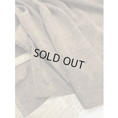 画像5: 生地：ジーナ糸ポリエステルデシン花柄（茶／黒）