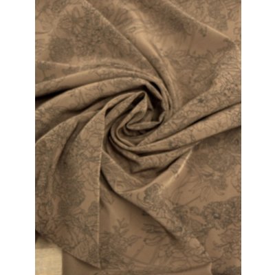 画像7: 生地：ジーナ糸ポリエステルデシン花柄（茶／黒）