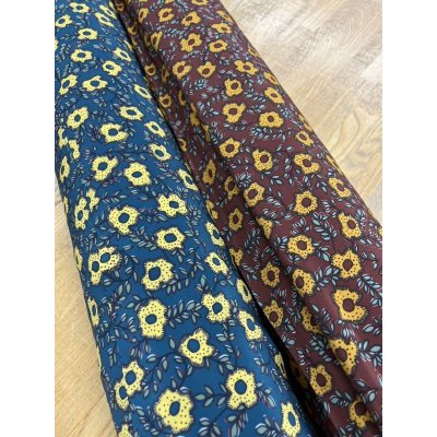 画像9: 生地：NEWヴィーナス糸ポリエステルデシン花柄（レンガ／オレンジ）