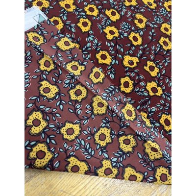 画像3: 生地：NEWヴィーナス糸ポリエステルデシン花柄（レンガ／オレンジ）