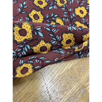 画像4: 生地：NEWヴィーナス糸ポリエステルデシン花柄（レンガ／オレンジ）
