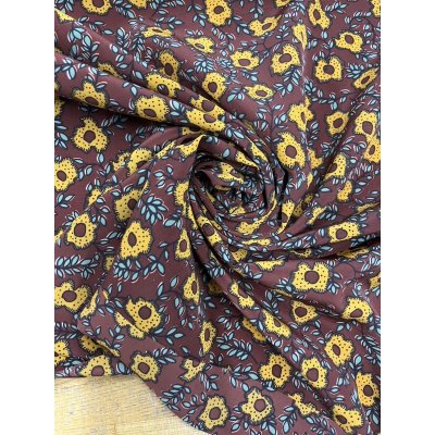 画像6: 生地：NEWヴィーナス糸ポリエステルデシン花柄（レンガ／オレンジ）