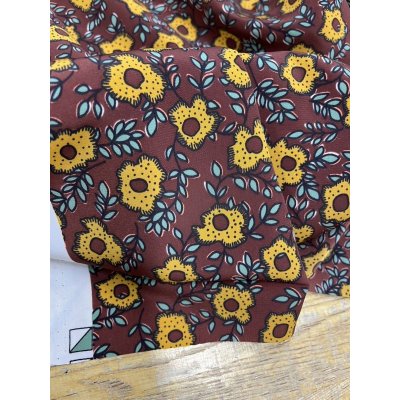 画像8: 生地：NEWヴィーナス糸ポリエステルデシン花柄（レンガ／オレンジ）