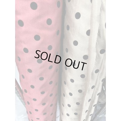 画像9: 生地：水玉大フロッキー加工ポリシャンタン（ベージュ／黒）