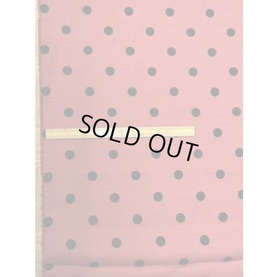 画像1: 生地：水玉大フロッキー加工ポリシャンタン（レンガ／黒）