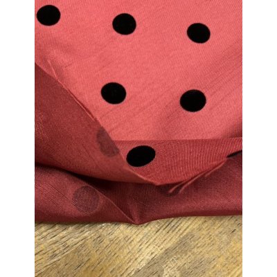 画像4: 生地：水玉大フロッキー加工ポリシャンタン（レンガ／黒）