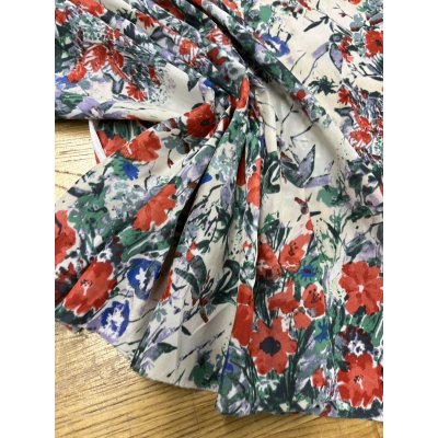 画像5: 生地：ポリエステル100％花柄プリント（ベージュ／赤）