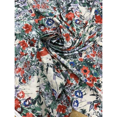 画像6: 生地：ポリエステル100％花柄プリント（ベージュ／赤）