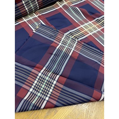 画像3: 生地：レーヨン100％チェック柄（紺／エンジ）