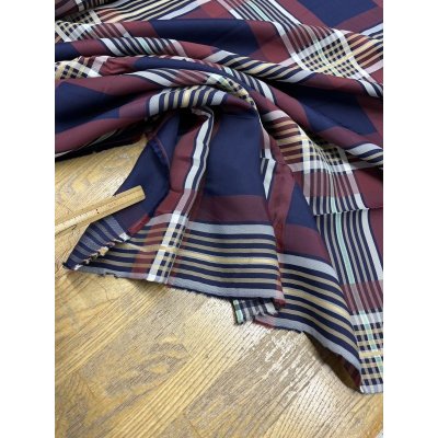 画像5: 生地：レーヨン100％チェック柄（紺／エンジ）