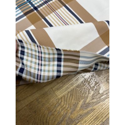 画像4: 生地:レーヨン100%チェック柄(ベージュ/茶)