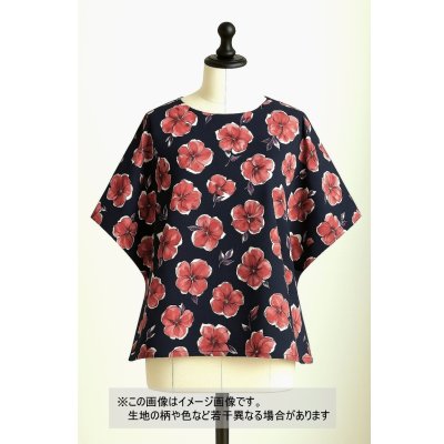 画像9: 生地：花柄プリント綿60ローン（ネイビー／ピンク）
