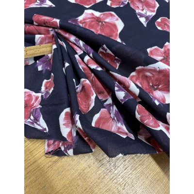 画像5: 生地：花柄プリント綿60ローン（ネイビー／ピンク）