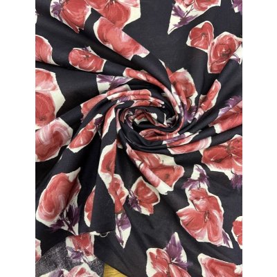 画像6: 生地：花柄プリント綿60ローン（ネイビー／ピンク）