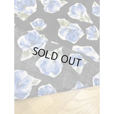 画像3: 生地：花柄プリント綿60ローン（黒／ブルー）