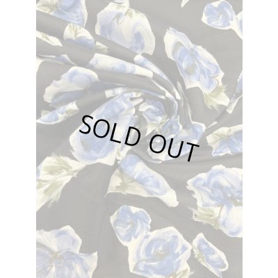 画像5: 生地：花柄プリント綿60ローン（黒／ブルー）