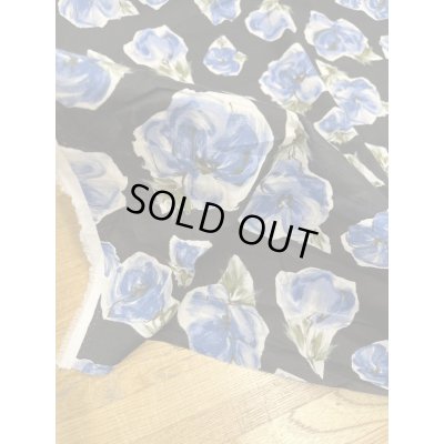 画像6: 生地：花柄プリント綿60ローン（黒／ブルー）