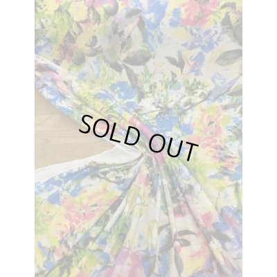 画像7: 生地：綿レーヨンボタニカル柄カラフルニット（オフ地）