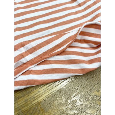 画像3: 生地:綿100%ボーダー柄天竺ニット(キナリ/ピンク)