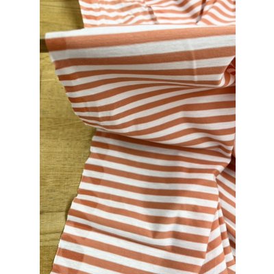 画像6: 生地:綿100%ボーダー柄天竺ニット(キナリ/ピンク)