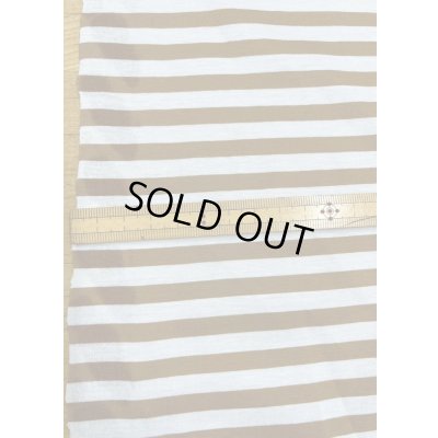 画像2: 生地：シルケット加工綿100％ボーダー柄天竺ニット（サックス／茶）