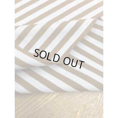 画像3: 生地：シルケット加工綿100％ボーダー柄天竺ニット（サックス／茶）