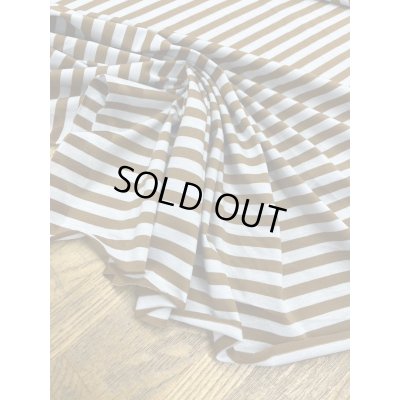 画像4: 生地：シルケット加工綿100％ボーダー柄天竺ニット（サックス／茶）