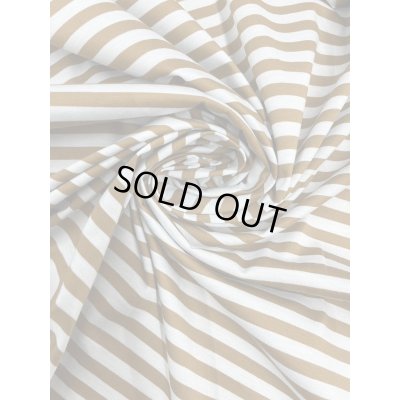 画像5: 生地：シルケット加工綿100％ボーダー柄天竺ニット（サックス／茶）