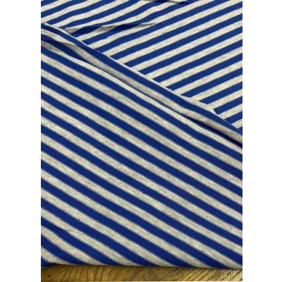 画像3: 生地：綿100％ボーダー柄天竺ニット（グレー／ブルー）