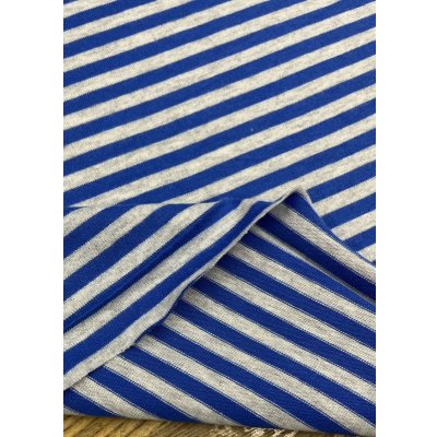 画像4: 生地：綿100％ボーダー柄天竺ニット（グレー／ブルー）