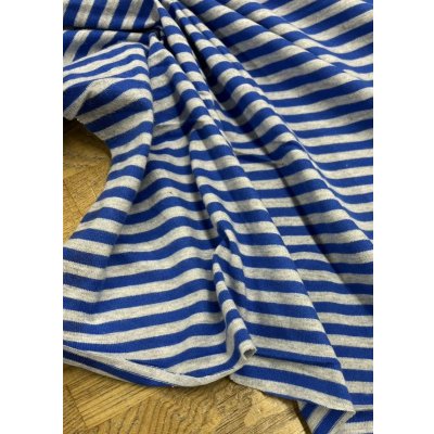 画像5: 生地：綿100％ボーダー柄天竺ニット（グレー／ブルー）