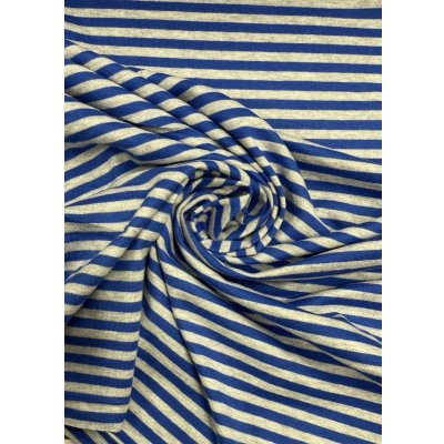 画像6: 生地：綿100％ボーダー柄天竺ニット（グレー／ブルー）