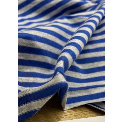 画像7: 生地：綿100％ボーダー柄天竺ニット（グレー／ブルー）