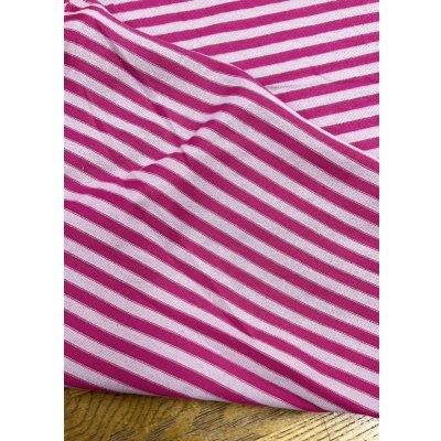 画像3: 生地：綿100％ボーダー柄天竺ニット（薄ピンク／濃いピンク）