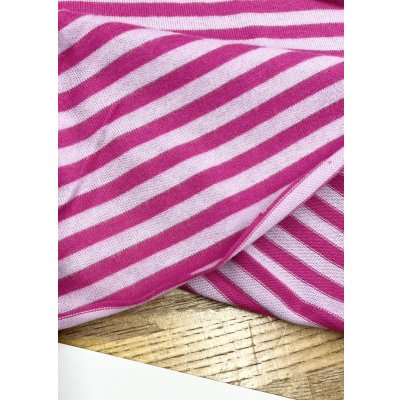 画像4: 生地：綿100％ボーダー柄天竺ニット（薄ピンク／濃いピンク）