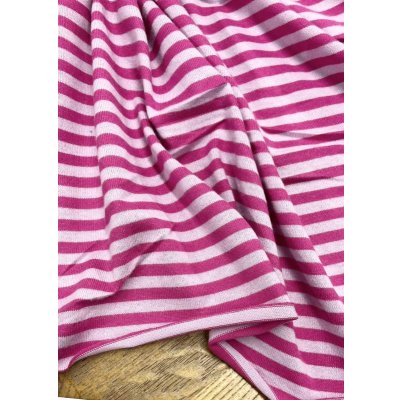 画像5: 生地：綿100％ボーダー柄天竺ニット（薄ピンク／濃いピンク）
