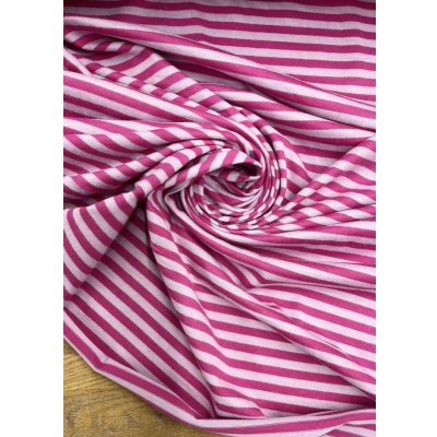 画像6: 生地：綿100％ボーダー柄天竺ニット（薄ピンク／濃いピンク）